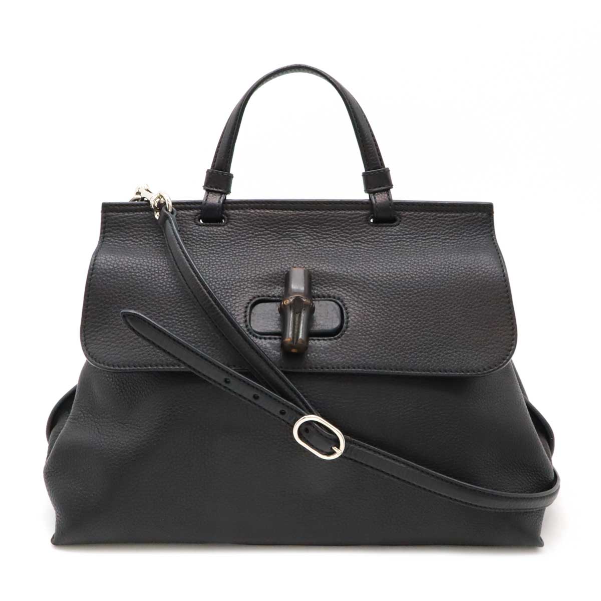 極美品✨グッチ デイリー バンブー 2way シボ革 ショルダーバッグ