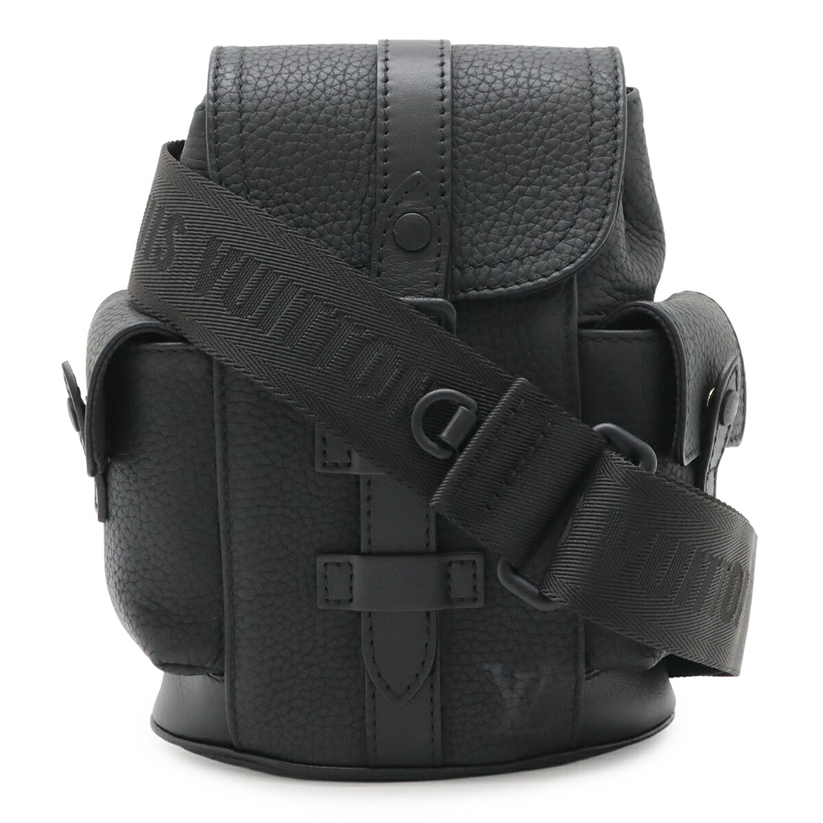 LOUIS VUITTON ルイ ヴィトン トリヨン クリストファーXS ショルダーバッグ はりつけ台上半身 スリング なめし革 ノワール 黒 黒いこと M58495 【中古】