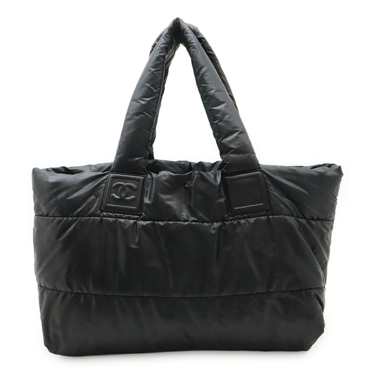 CHANEL シャネル コココクーン トートGM トートバッグ ショルダーバッグ ココマーク ナイロン なめし革 黒いこと 黒 ボルドーワイン A47107 【中古】