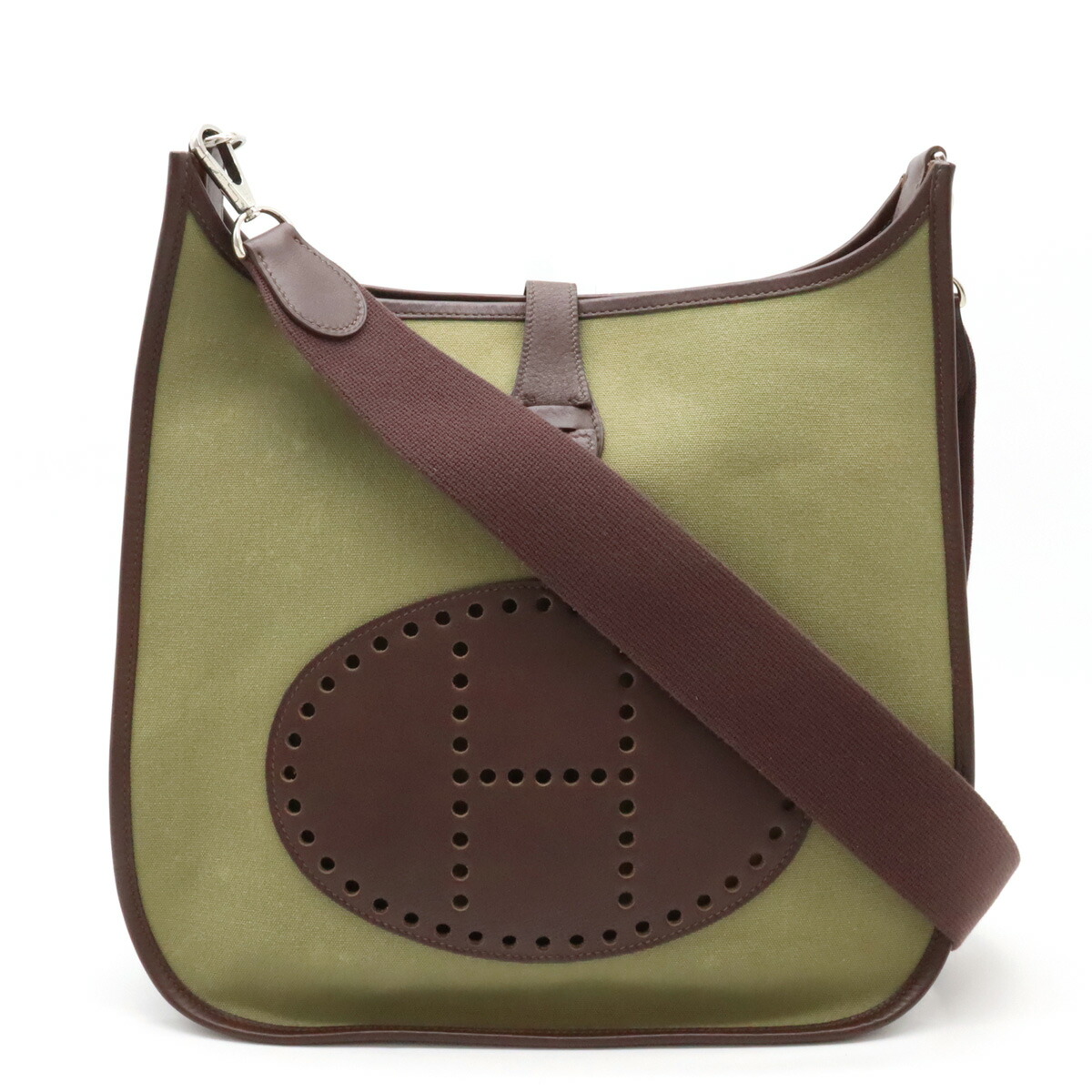 【美品】エルメス エブリン GM カーキ □H刻印 HERMES HERMES(エルメス) エブリン TPM オリーブグリーン カーキ