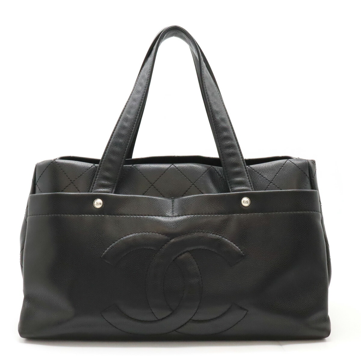 シャネル レザー マトラッセ ココマーク バッグ 黒 CHANEL - シャネル バッグ レディース ショルダーバッグ