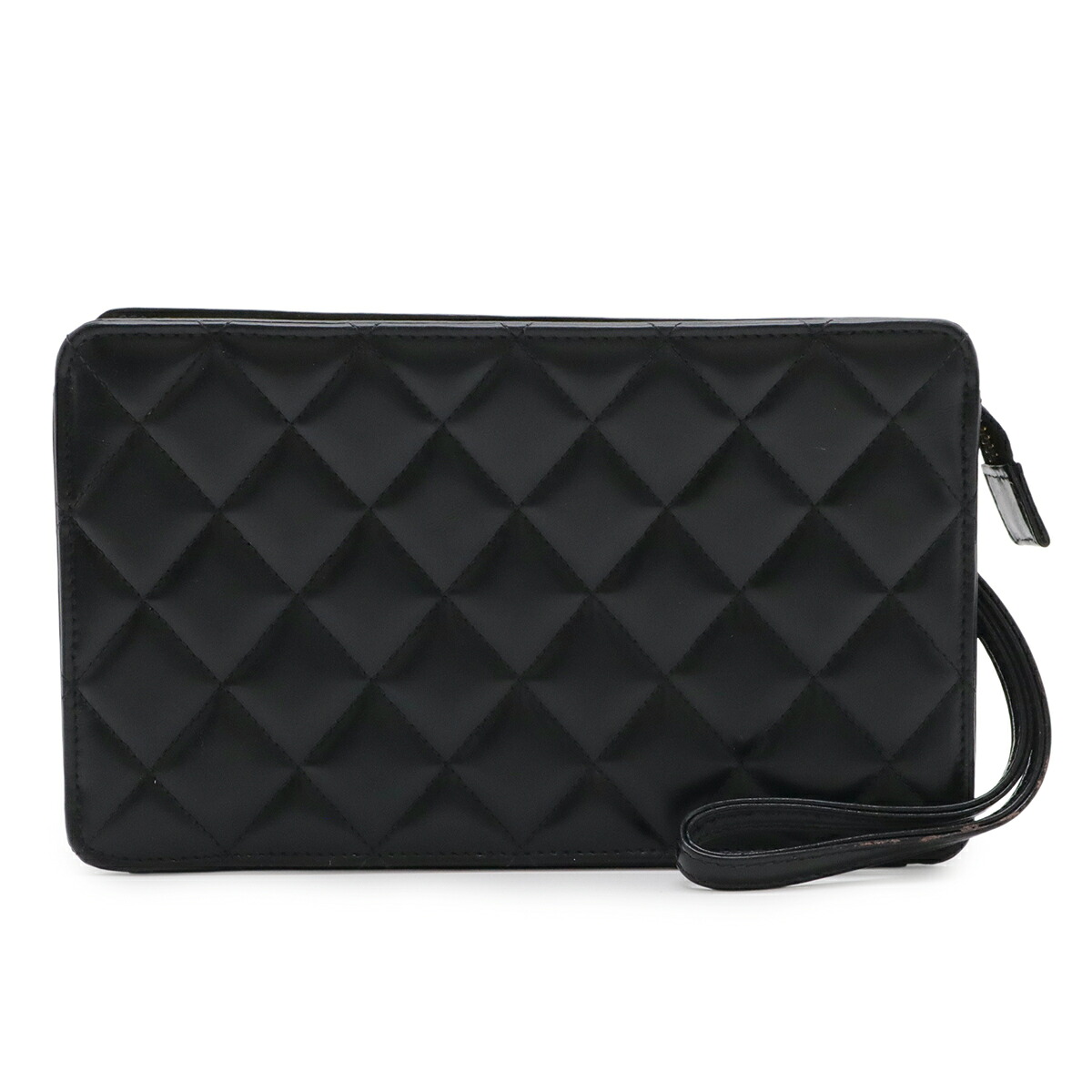 CHANEL シャネル ココマーク マトラッセ 化粧ポーチ メイクポーチ 小物入れ クラッチバッグ セカンドバッグ レザー ブラック 黒 ゴールド金具 【中古】
