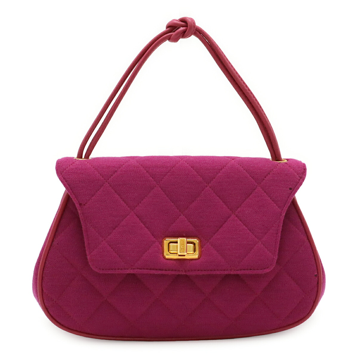 CHANEL シャネル マトラッセ キャンバス ハンドバッグ ミニバッグ コットン パープル 紫 ゴールド金具 【中古】｜ブルーミン／森田質店