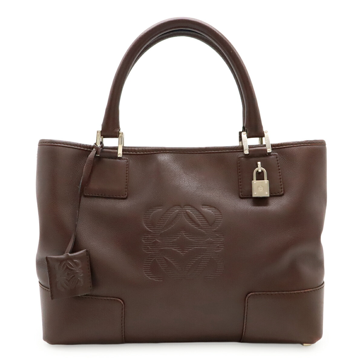 【美品】ロエベ フスタ アナグラム ハンドバッグ レザー エメラルドグリーン 11970631.jpg