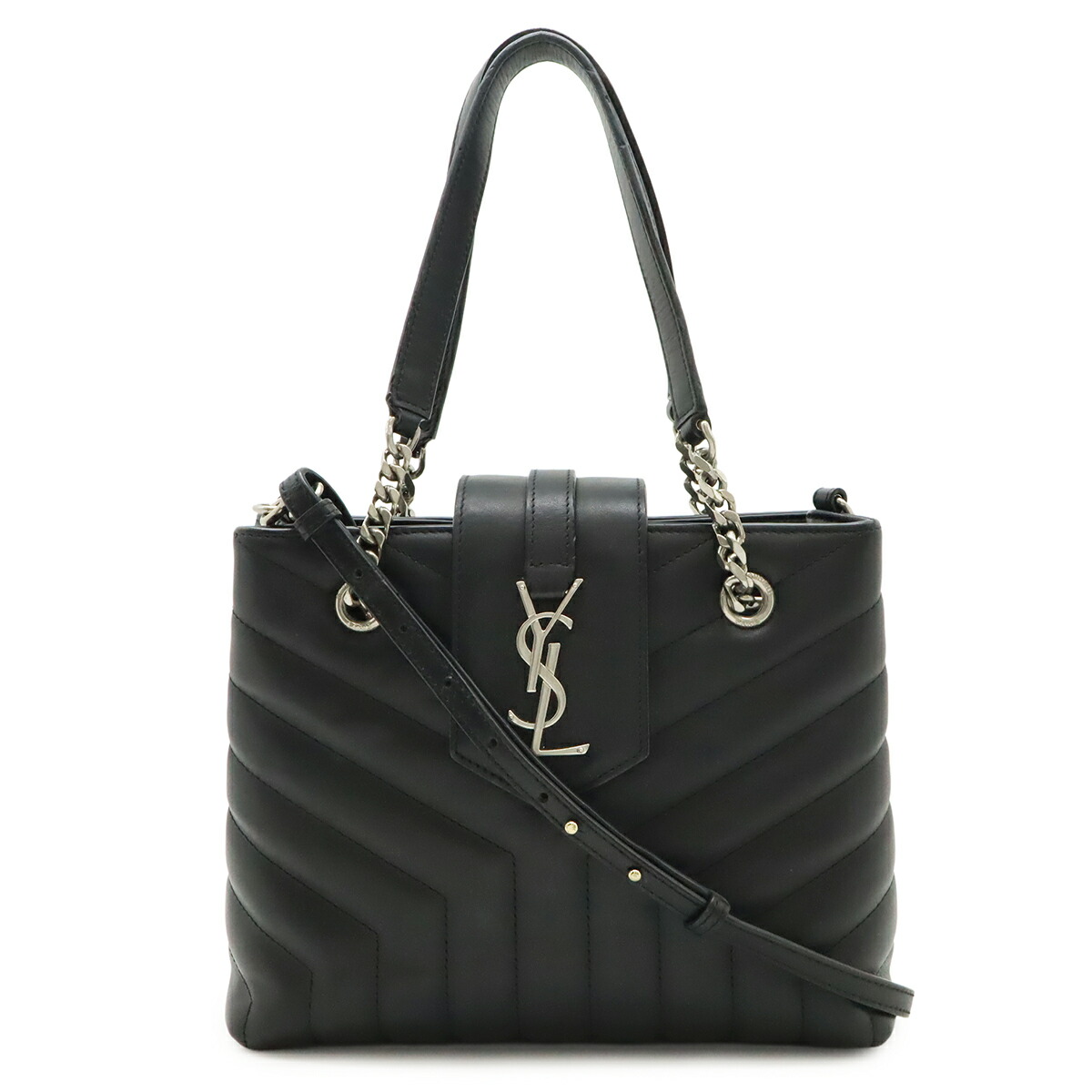 SAINT LAURENT PARIS サン ローラン 光の都市 イブサンローラン YSL ルル チェーン店ショルダーバッグ 2WAY キルティング なめし革 黒いこと 黒 502717 【中古】