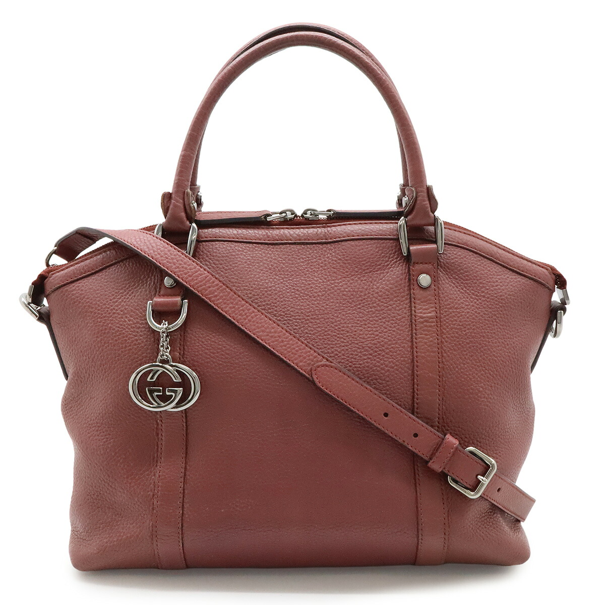 GUCCI グッチ インターロッキングG ハンドバッグ レザー パープル系 紫 アウトレット品 341503 【中古】