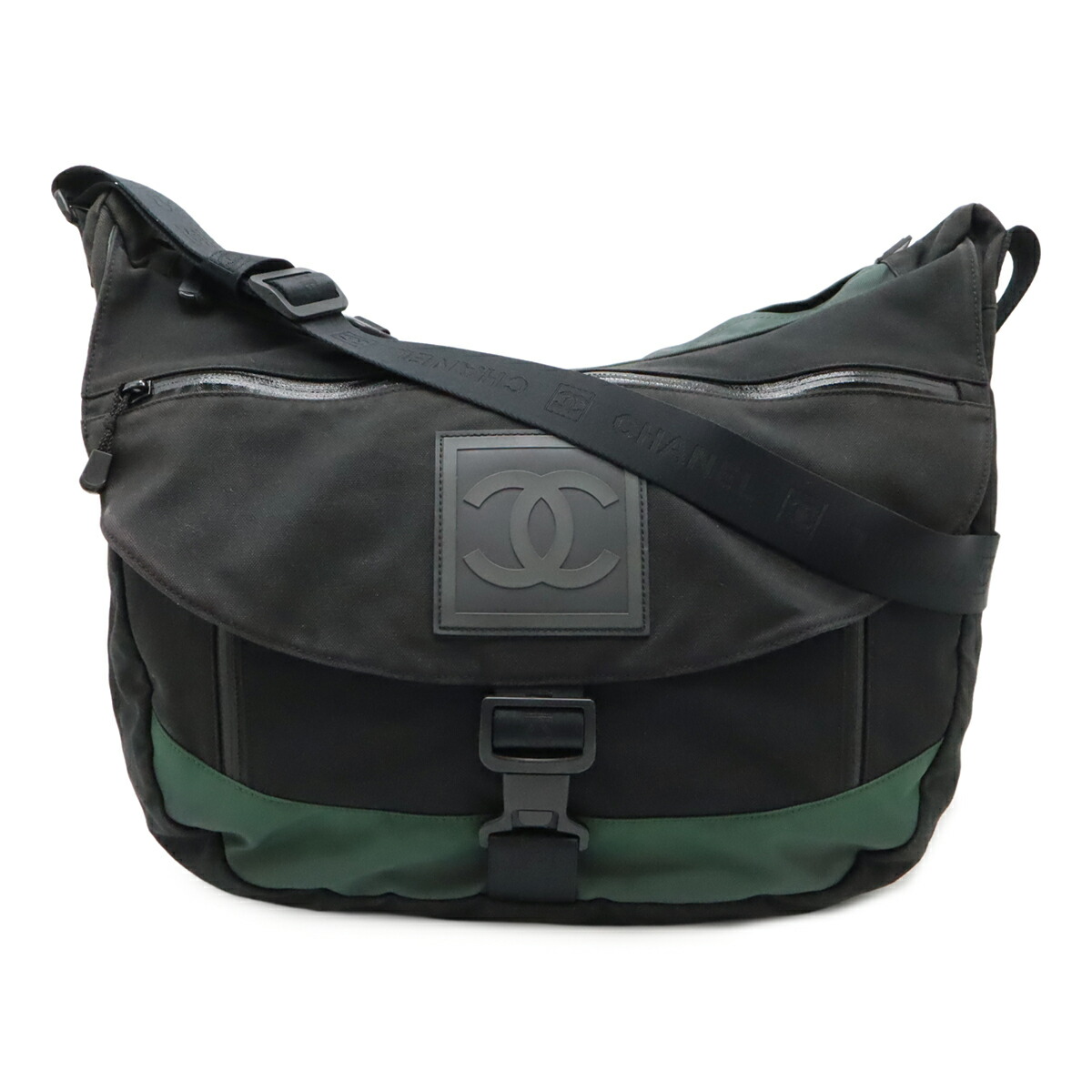 CHANEL　シャネル　スポーツライン　ココマーク　ショルダーバック　カーキ CHANEL シャネル スポーツライン ココマーク ショルダーバック
