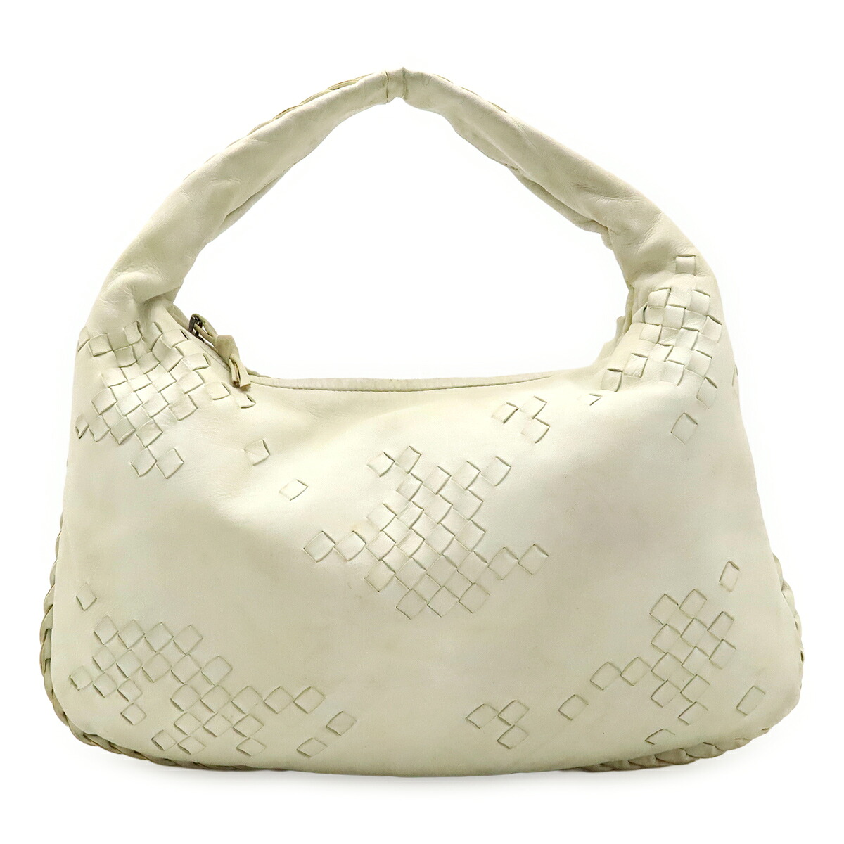 BOTTEGA VENETA ボッテガ ヴェネタ イントレチャート ショルダーバッグ ワンショルダー セミショルダー ハンドバッグ レザー ホワイト 白 【中古】