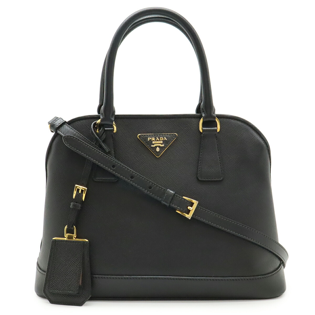 PRADA プラダ ３角形ロゴタイプ ハンドバック 2WAY ショルダーバッグ なめし革 NERO 黒いこと 黒 ゴールド金具 国内ブチック買いもとめる品 BN2567 【中古】