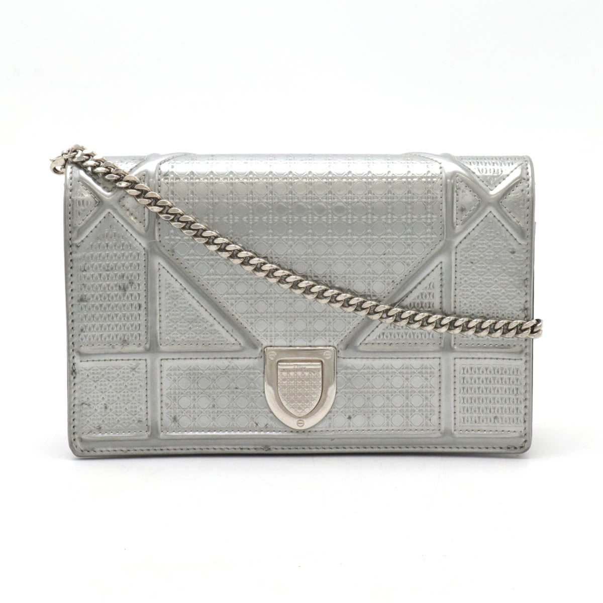 Christian Dior クリスチャン ディオール ディオラマ チェーンウォレット ポシェット 2WAY クラッチバッグ パテントレザー メタリック シルバー 楽天市場】Christian Dior クリスチャン ディオール ディオラマ