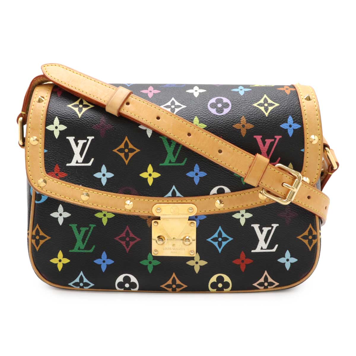 LOUIS VUITTON ルイ ヴィトン モノグラムマルチ色合い ソローニュ ショルダーバッグ ポシェット 曲がった掛け ノワール 黒 黒いこと M92639 【中古】 バッグ・小物・ブランド雑貨-ショルダーバッグ・メッセンジャーバッグ