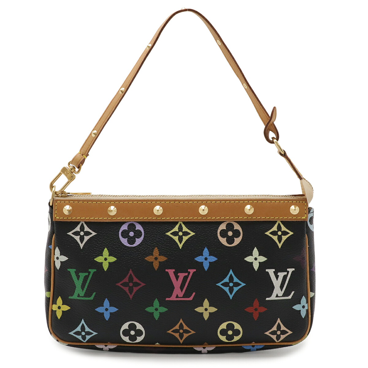 LOUIS VUITTON ルイ ヴィトン モノグラムマルチ色合い ポシェット アクセソワール 添え物合財袋 小容れもの ノワール 黒 黒いこと M92648 【中古】