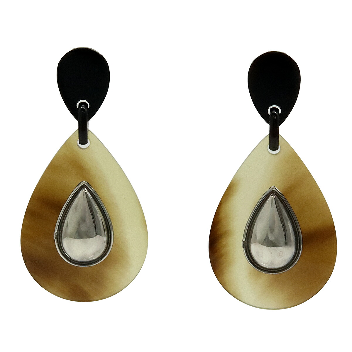 Hermès エルメス バッファローホーン ドロップ モチーフ ピアス ブラウン 楽天市場】HERMES エルメス ドロップモチーフ ピアス