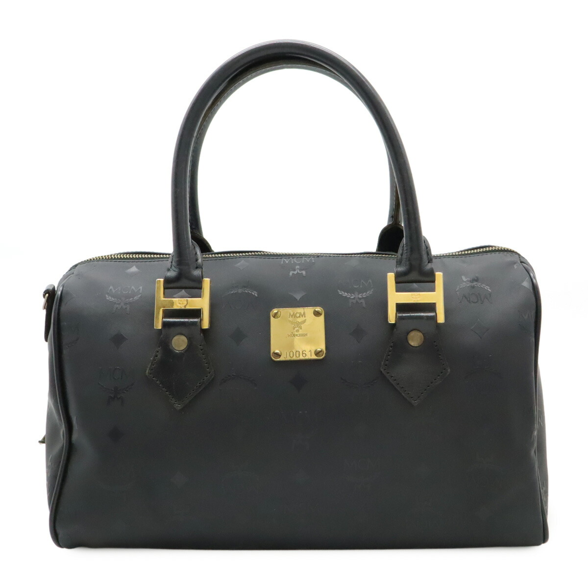 MCM エムシーエム ナイロン　レザー ミニボストンバッグ 斜め掛け 黒　総柄 楽天市場】【中古】MCM エムシーエム ボストンバッグ ヴィセトス