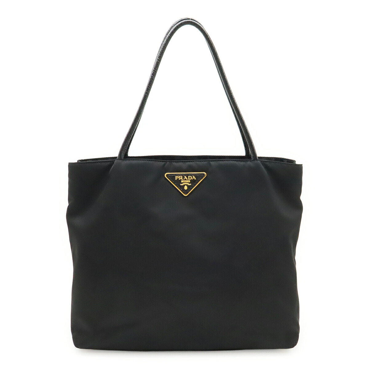 PRADA プラダ トライアングルロゴ トートバッグ ショルダーバッグ 肩掛け ナイロン パテントレザー NERO ブラック 黒 ゴールド金具 BR3854 【中古】｜ブルーミン／森田質店