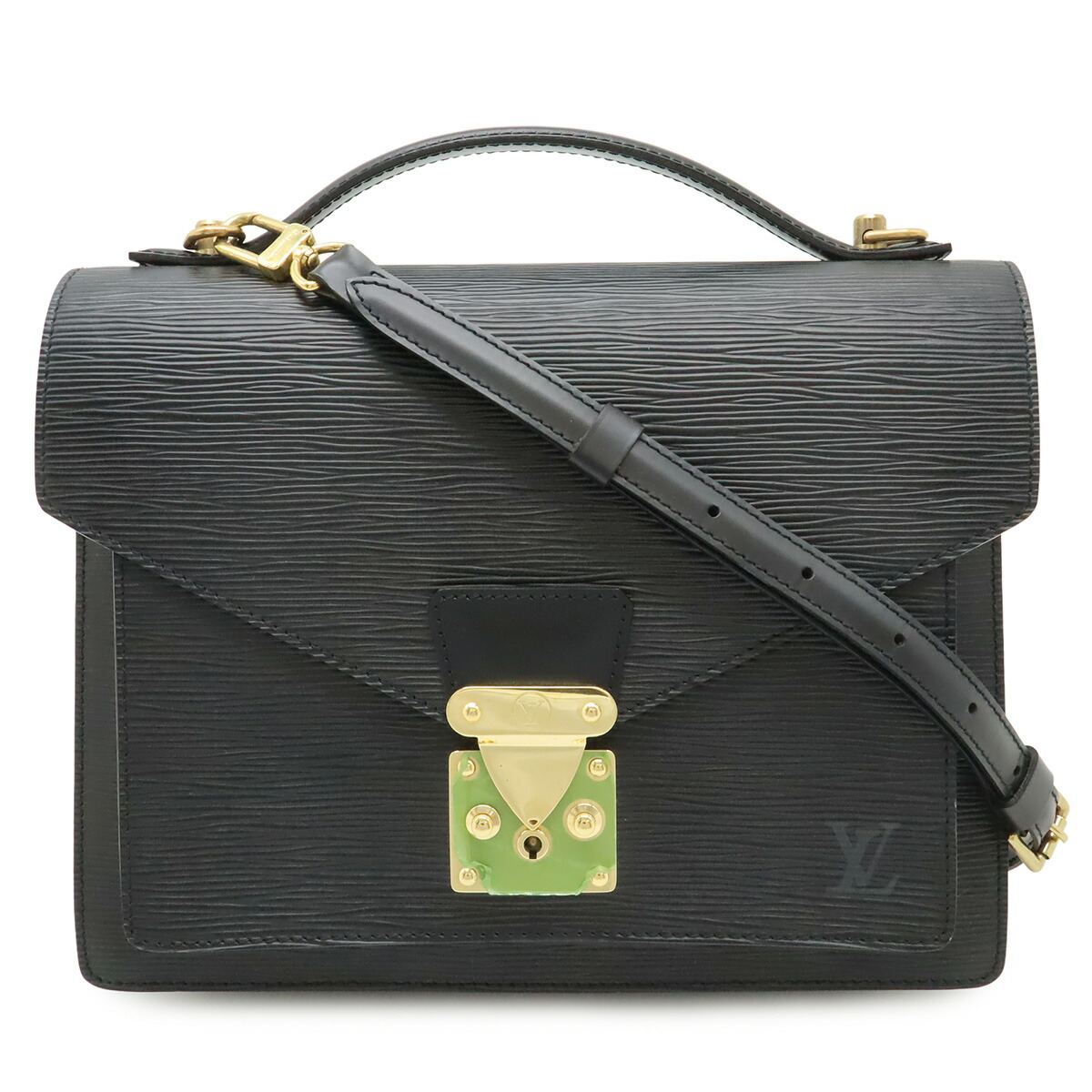LOUIS VUITTON ルイ ヴィトン エピ モンソー ハンドバック 2塁手御徒面子 2WAY ショルダーバッグ ノワール 黒 黒いこと ゴールド金具 M52122 【中古】