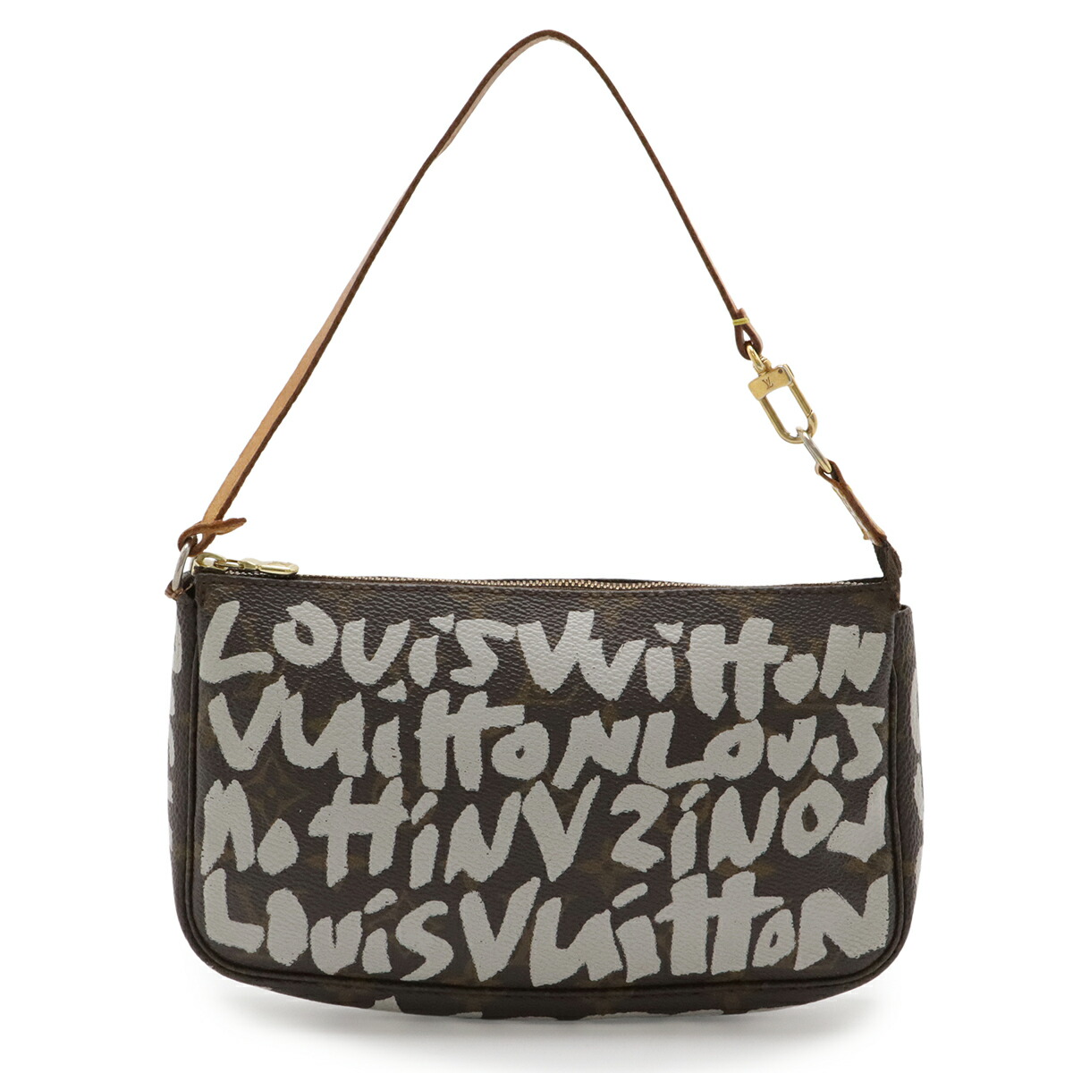 LOUIS VUITTON ルイ ヴィトン モノグラムグラフィティ ポシェット アクセソワール 佩び物車寄せ ハンドバック アルジャン 薄墨色 M92192 【中古】