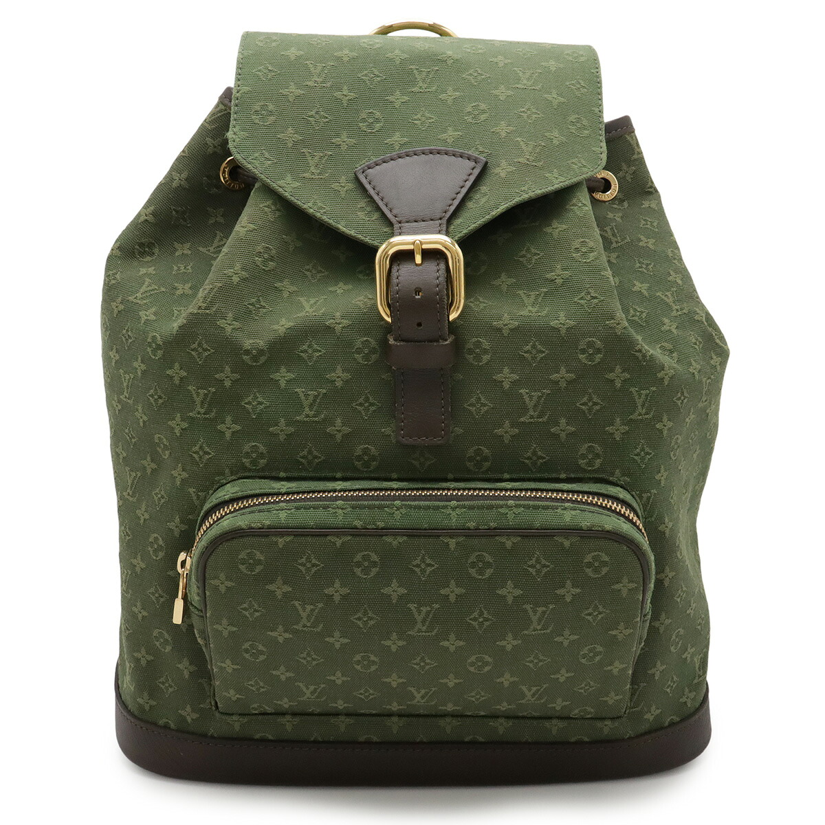 LOUIS VUITTON ルイ ヴィトン モノグラムミニ モン掏摸GM 背嚢 うしろ側風呂敷き包み ショルダーバッグ TSTカーキ 緑であること M92456 【中古】