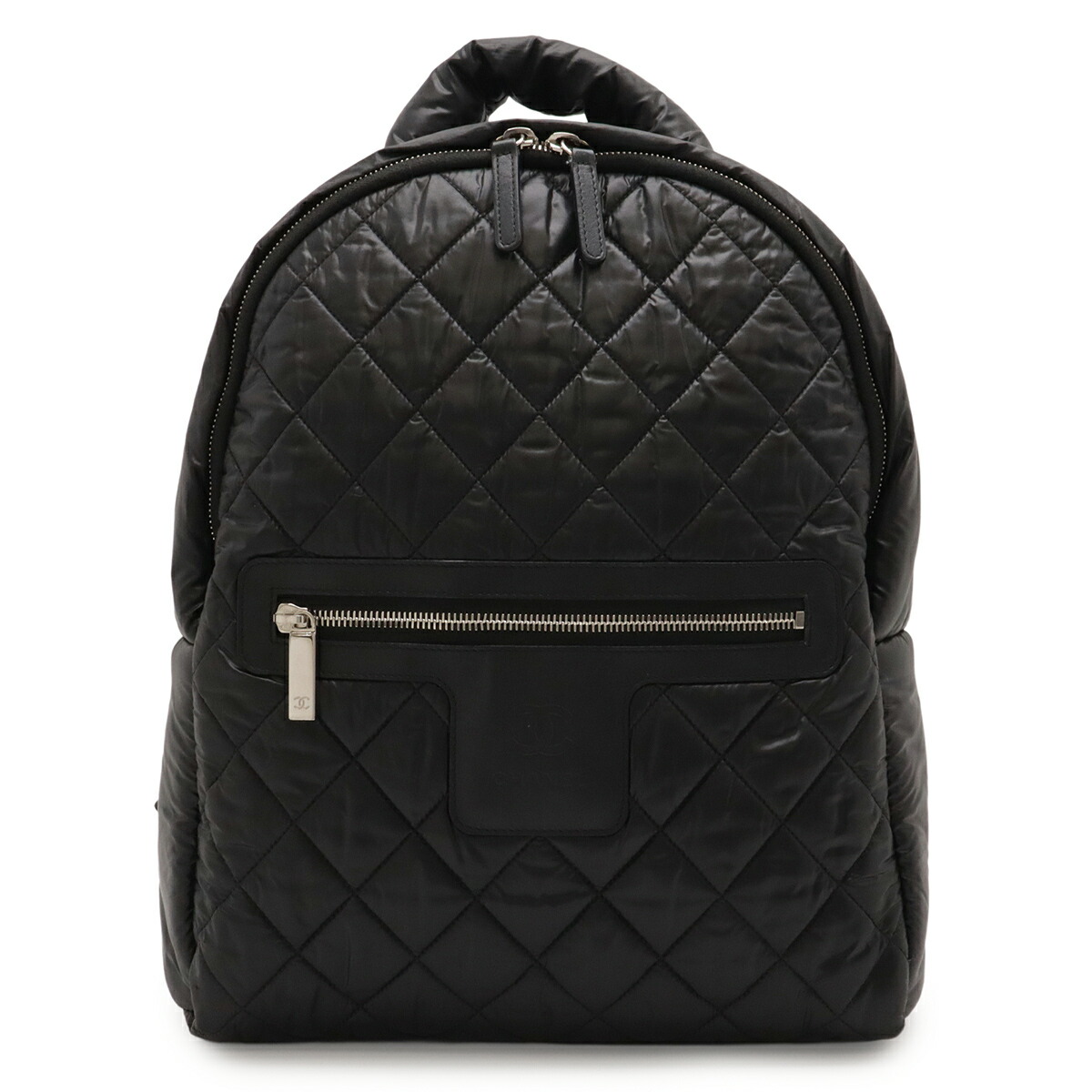 CHANEL シャネル コココクーン うしろ側容器に並べる 背嚢 デイパック キルティング ナイロン なめし革 黒いこと 黒 ボルドーワイン A92559 【中古】