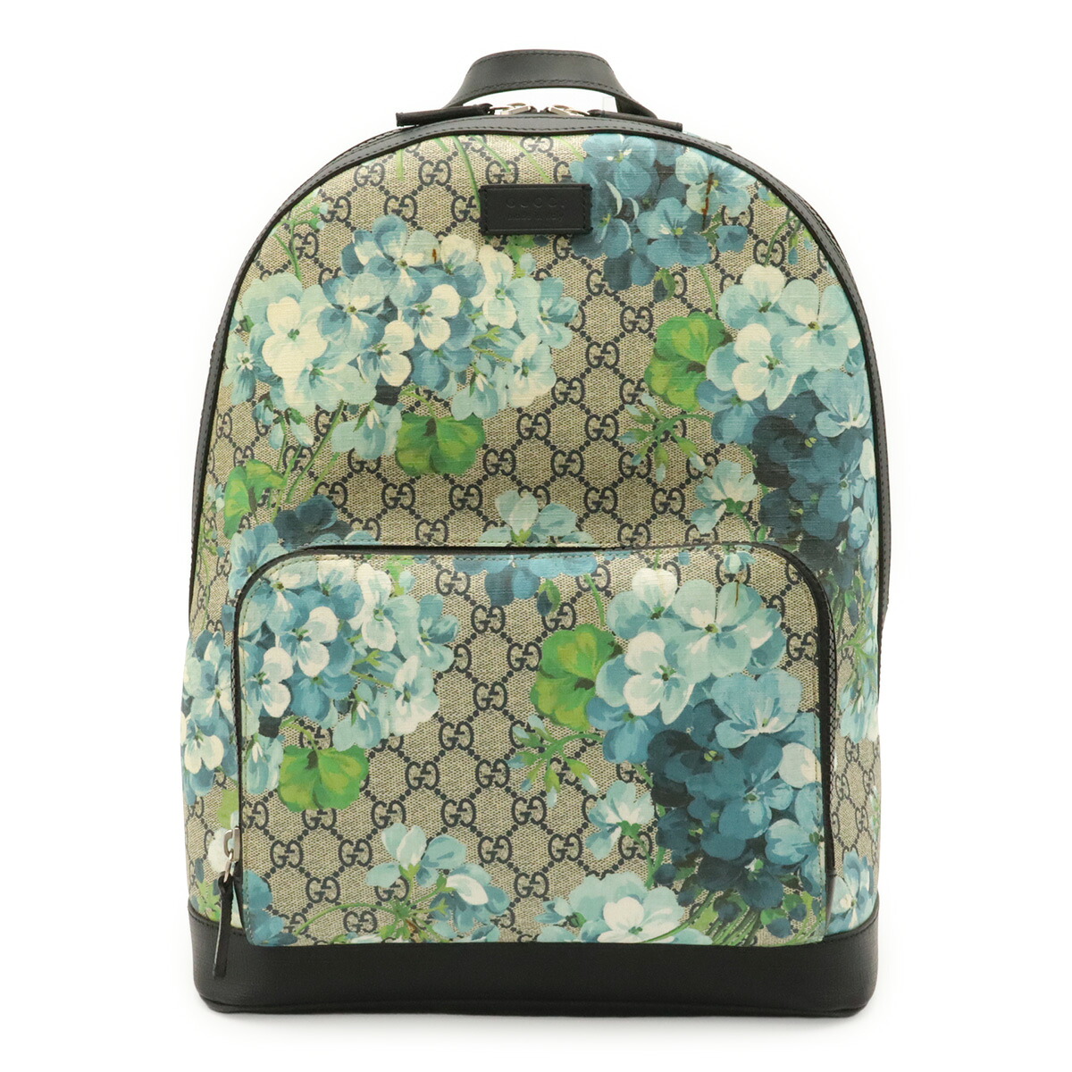 GUCCI グッチ GGブルームス GGスプリーム バックパック リュックサック フラワー 花柄 PVC レザー ブルー系マルチカラー アウトレット品 546324 【中古】|ブルーミン/森田質店