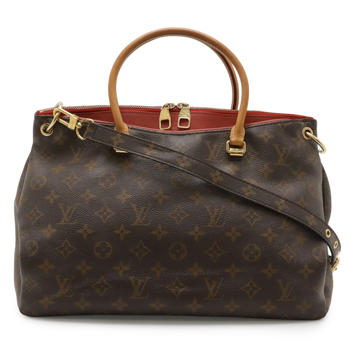 LOUIS VUITTON ルイ ヴィトン モノグラム パラス MM ハンドバッグ 2WAY ショルダーバッグ セミショルダー スリーズ レッド 赤 肩掛け M41175 【中古】 81,400円