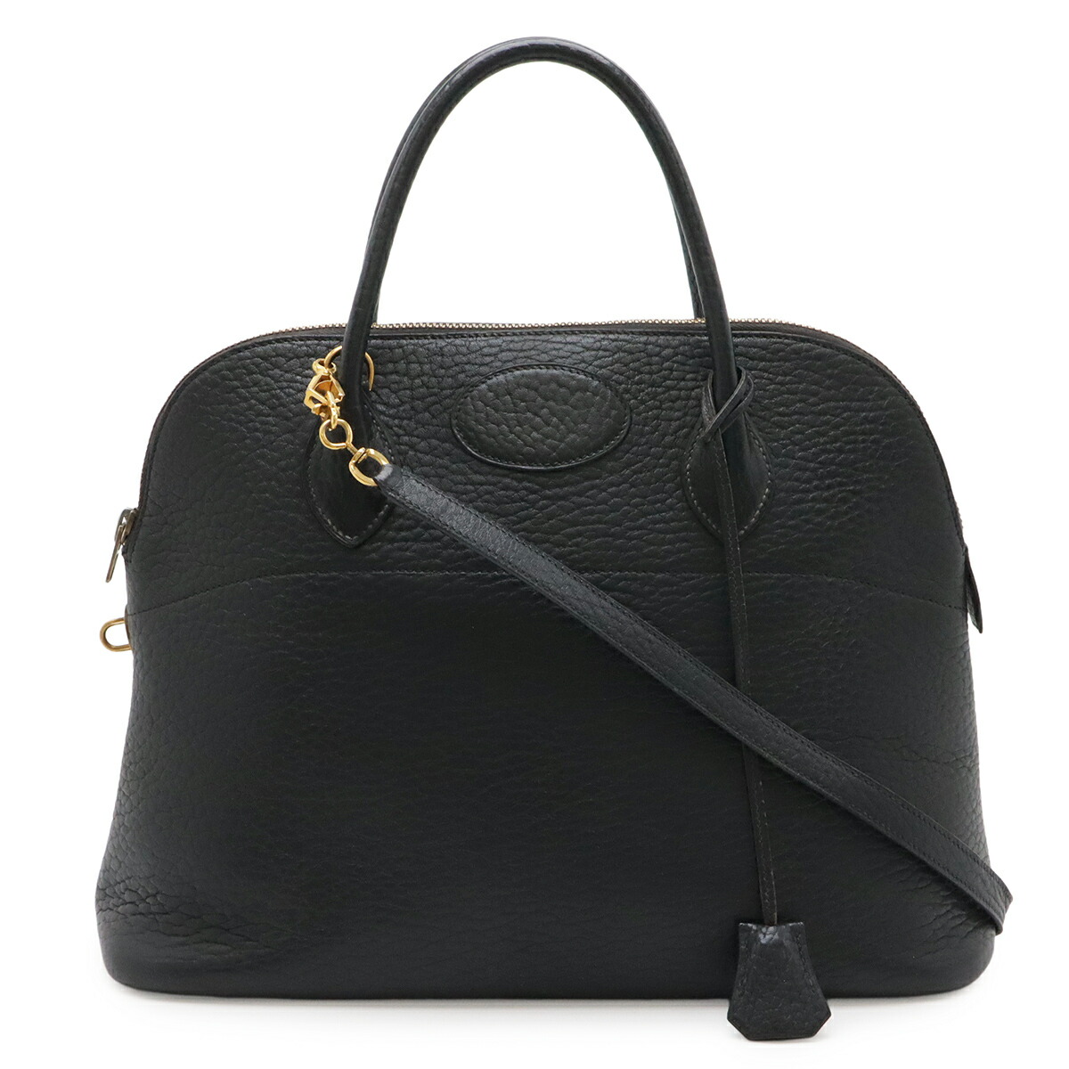 HERMES エルメス ボリード35 ハンドバック 2WAY ショルダーバッグ 峡湾 黒いこと 黒 ゴールド金具 ○T目じるし 【中古】 レディースバッグ-ハンドバッグ