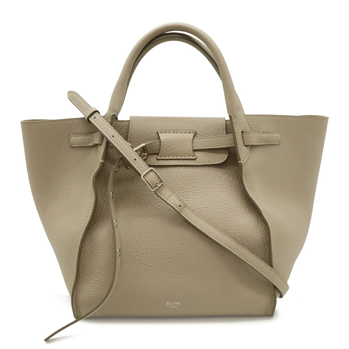CELINE セリーヌ ビッグバッグ スモール ハンドバッグ 2WAY ショルダーバッグ 斜め掛け レザー グレージュ シルバー金具 183313 【中古】｜ブルーミン／森田質店