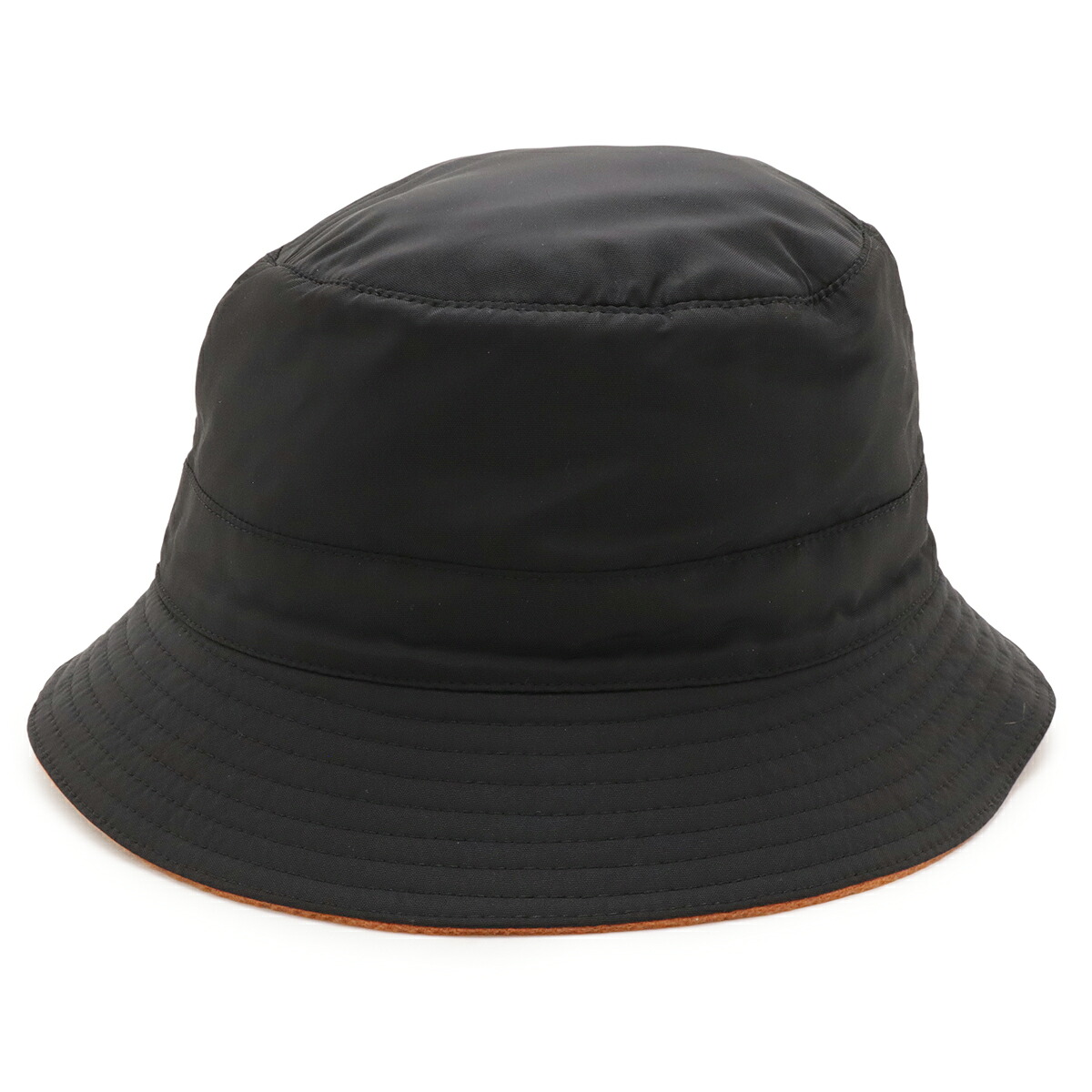 HERMES エルメス Hロゴタイプ H刺しゅう 井戸釣瓶かぶり笠 かぶり笠 ナイロン99% ポリウレタン1% カシミール100% 黒いこと 黒 オレンジ色 #59 【中古】