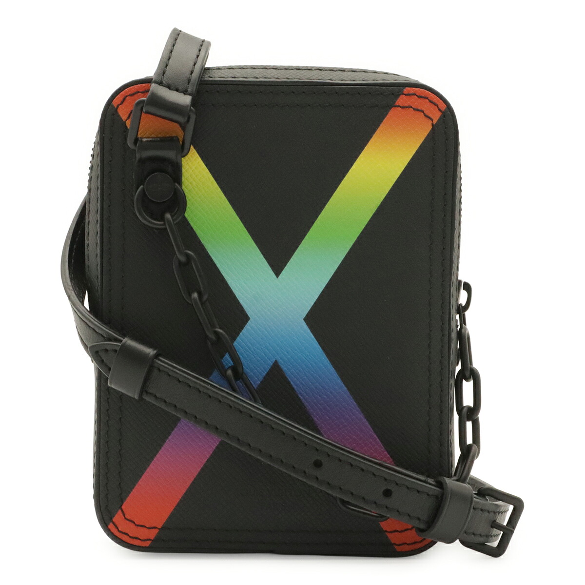 LOUIS VUITTON ルイ ヴィトン タイガ レインボー ダヌーブ メッセンジャー ショルダーバッグ ポシェット 斜め掛け タイガレザー ノワール M30332 【中古】｜ブルーミン／森田質店