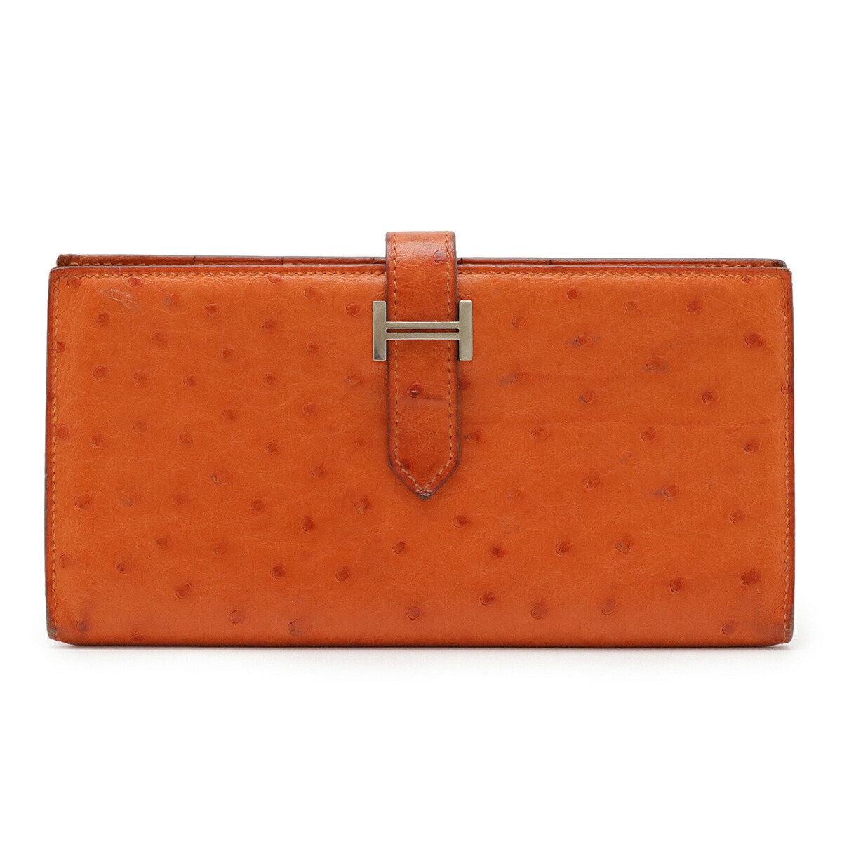 【セール】 HERMES エルメス ベアンスフレ　オレンジ　二つ折り財布 エルメス(HERMES) ベアンスフレ 二つ折り長財布 R刻印 ヴォー