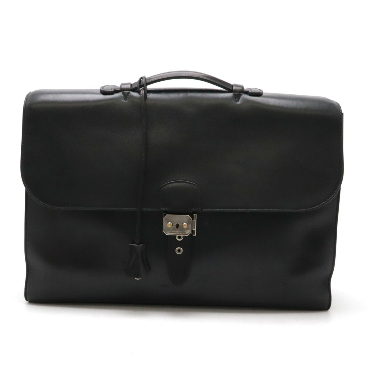 【状態良好】HERMES サックアデペッシュ 41 ビジネスバッグ レザー 茶色 エルメスサックアデペッシュ41 ブラウン □H刻印(2004年頃)刻印