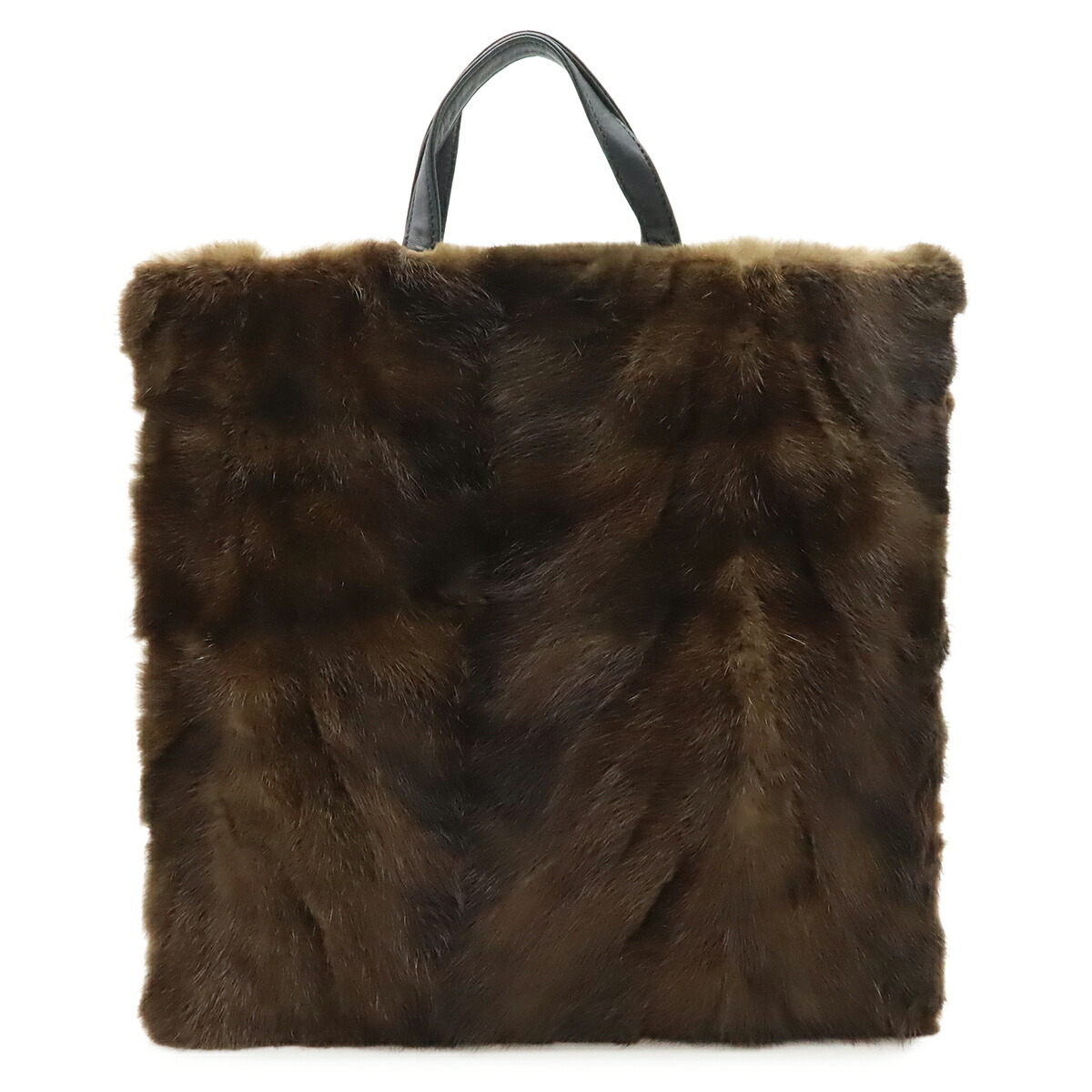 LOEWE ロエベ ファーバッグ ハンドバッグ トートバッグ レザー ダークブラウン ブラック 黒 【中古】 20,100円