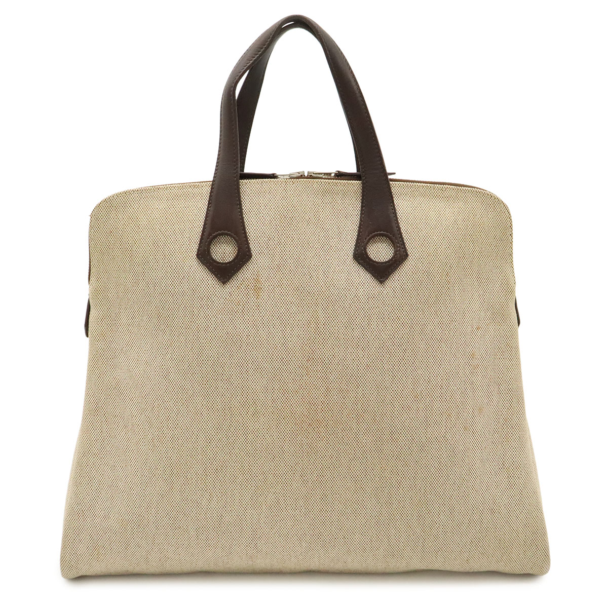 HERMES エルメス サックイブーMM トートバッグ ハンドバッグ キャンバス レザー ネイビー 紺 シルバー金具 □J刻印 ☆マーク 【中古】 29,120円
