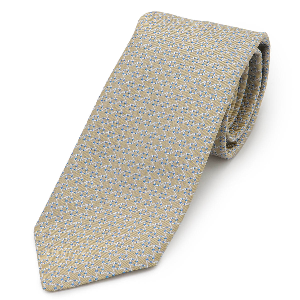 ✨未使用箱付きタグ付き✨エルメス　虫眼鏡　総柄　レモンイエロー　ネクタイ 未使用タグ付 箱付 ショッパー付 エルメス ネクタイ 黄色 鹿