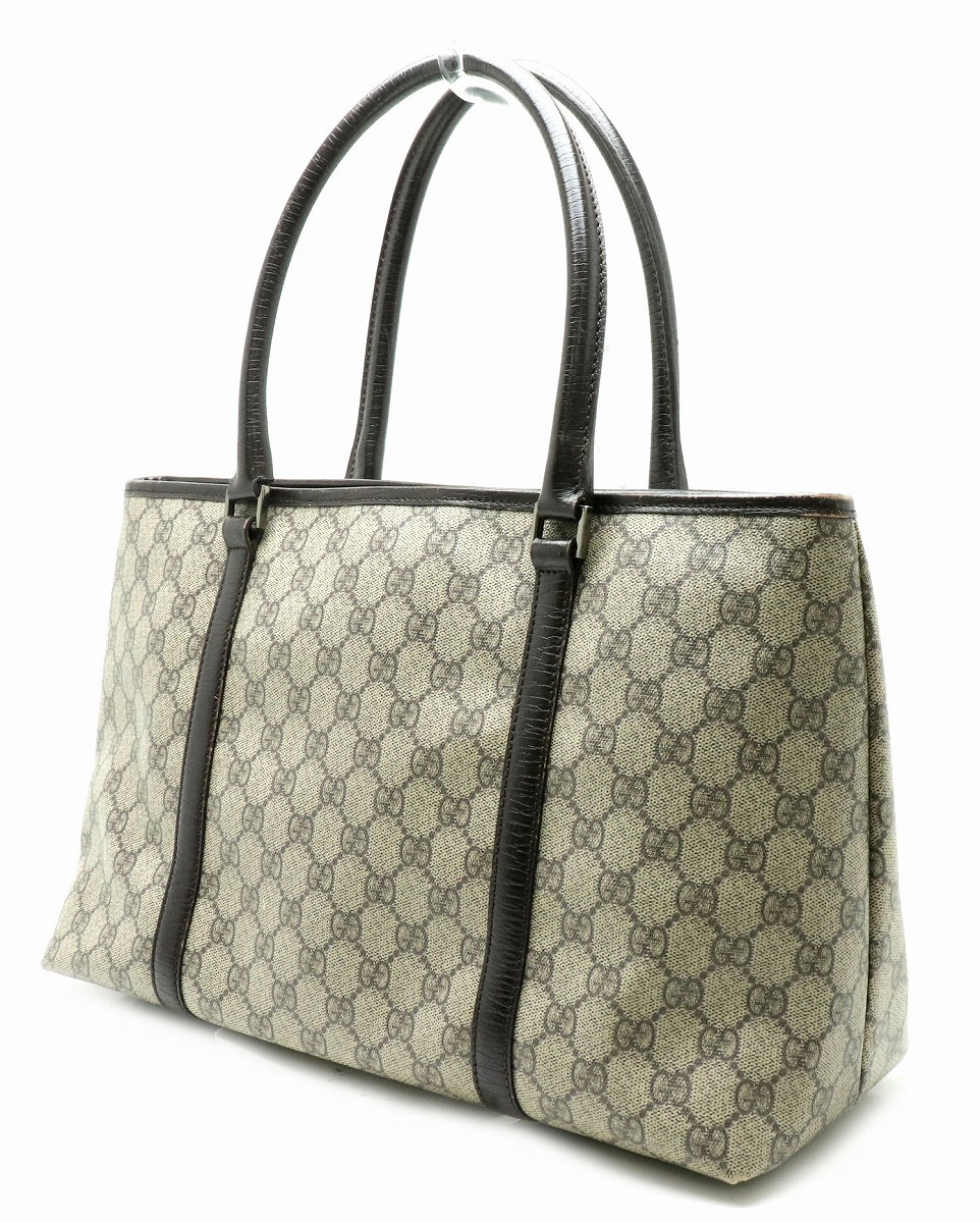 バッグ Gucci グッチ Ggスプリーム Ggプラス トートバッグ ショルダーバッグ 質屋 セール ショルダートート Pvc プラダ レザー カーキベージュ ダークブラウン 中古 Blumin 森田質店 質屋出品 S ブルーミン 森田質店レディース ブランド バッグ トート