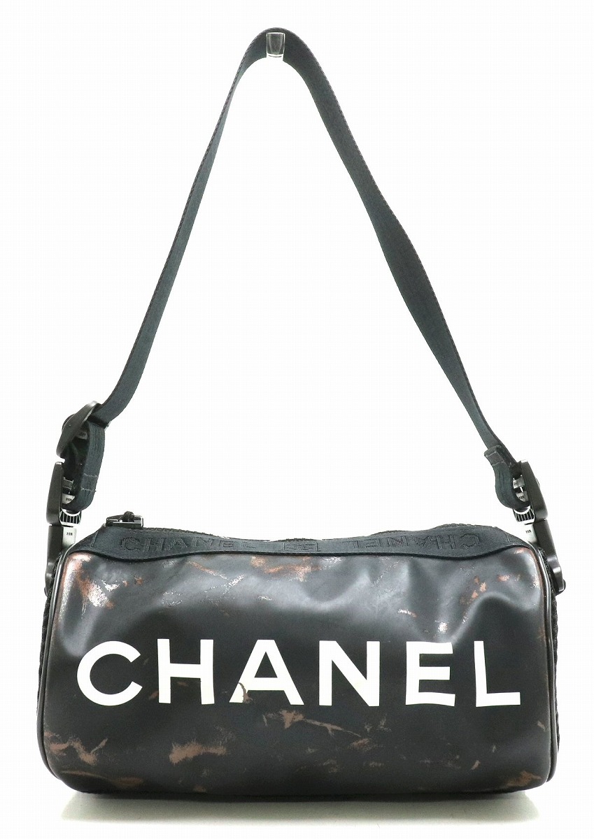 バッグ シャネル Chanel スポーツライン シャネル スポーツライン ショルダーバッグ 肩掛け ココマーク ロゴ ラバー ラバー ホワイト ブラック 中古 S ブルーミン 森田質店レディース ブランド バッグ ショルダー