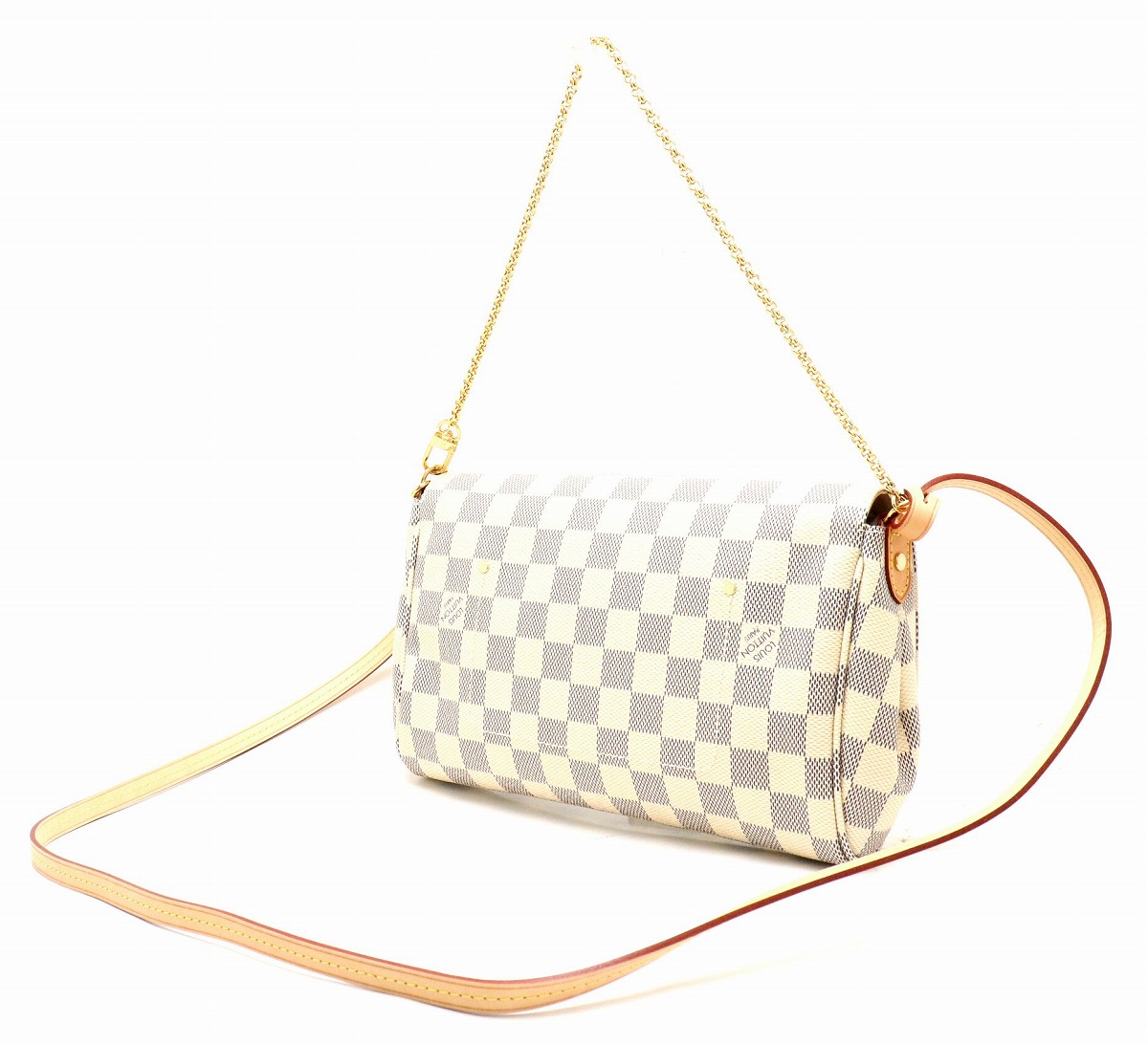 バッグ Louis Vuitton ルイ ヴィトン 森田 オメガ ダミエアズール 2way フェイボリットmm 2way アクセサリーポーチ クラッチバッグ チェーン ショルダーバッグ N 中古 S ブルーミン 森田質店レディース ブランド バッグ ショルダー