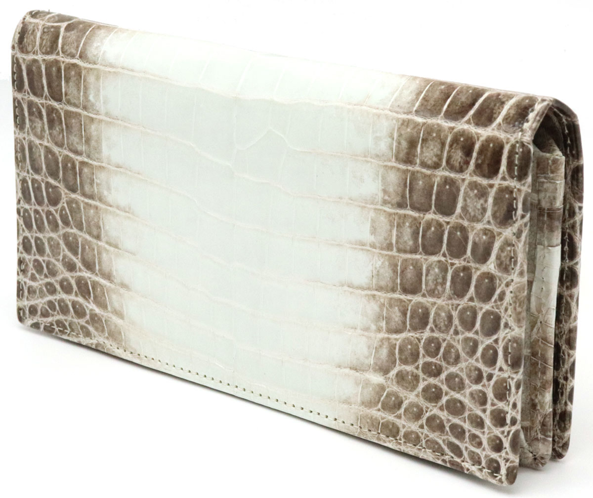 新品未使用品 財布 クロコダイル ワニ革 Jra 日本製 2つ折長財布 ヒマラヤ アイボリー ブラウン 茶 Painfreepainrelief Com