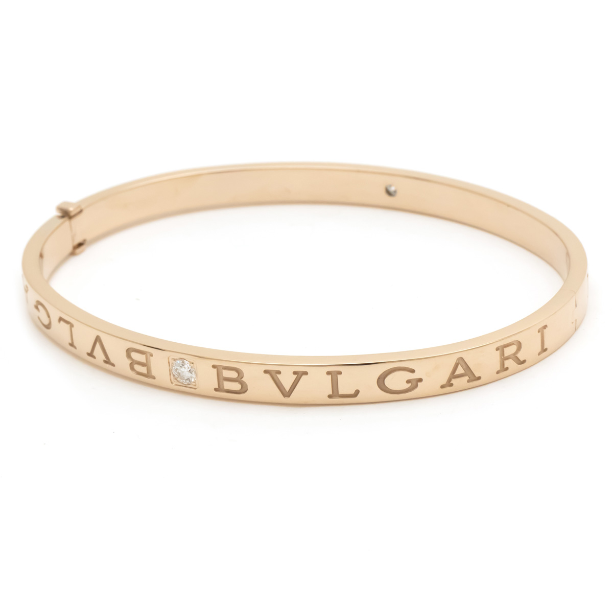 楽天市場 ジュエリー 新品仕上げ済 Bvlgari ブルガリ ブルガリブルガリ バングル ブレスレット L K18pg ピンクゴールド 2pダイヤモンド 中古 ブルーミン 森田質店