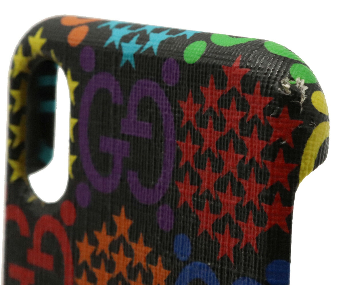楽天市場 Gucci グッチ Ggサイケデリック Iphone Iphonex Xs ケース 携帯ケース スマホカバー Pvc ブラック 黒 マルチカラー 中古 ブルーミン 森田質店