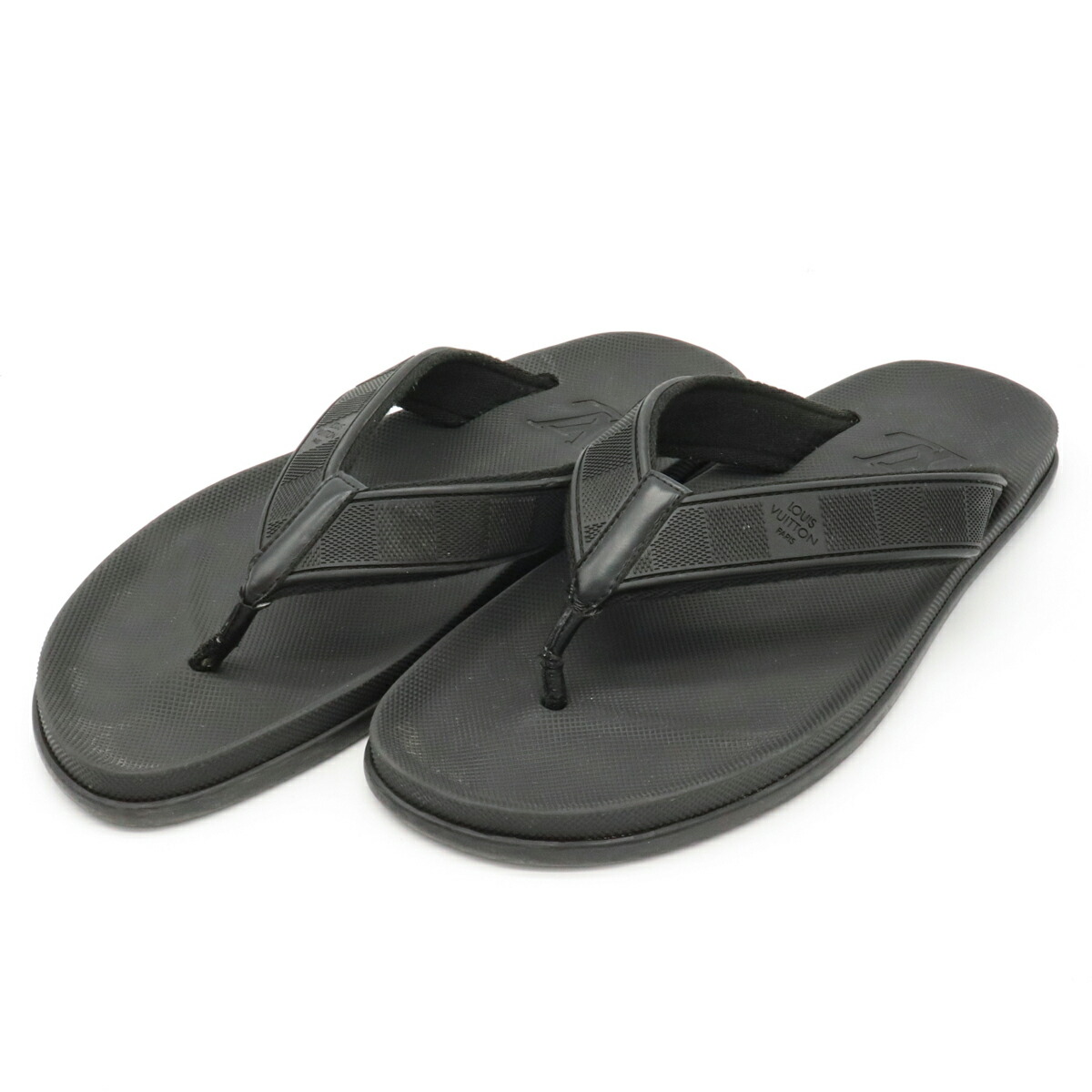 楽天市場 Louis Vuitton ルイ ヴィトン ダミエ ビーチサンダル ラバーサンダル メンズ レザー ノワール ブラック 黒 8 26 5cm 中古 Blumin 楽天市場店