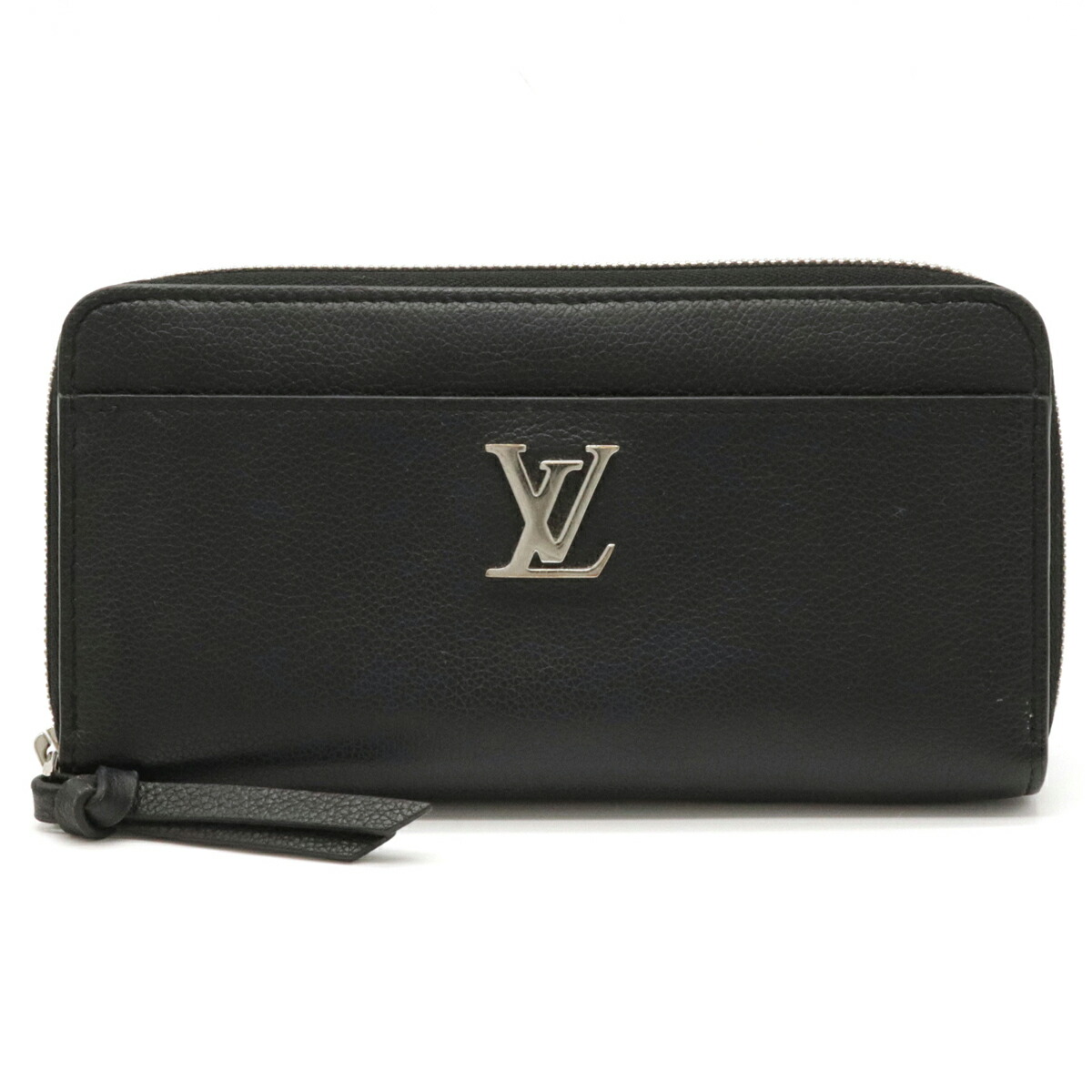 ルイ ジッピー 財布 ヴィトン ロゴ ジッピー ルイ ラウンドファスナー Louis カーフレザー シルバー金具 ロックミー ノワール Vuitton 長財布 ブラック シルバー金具 M 中古 ブルーミン 森田質店