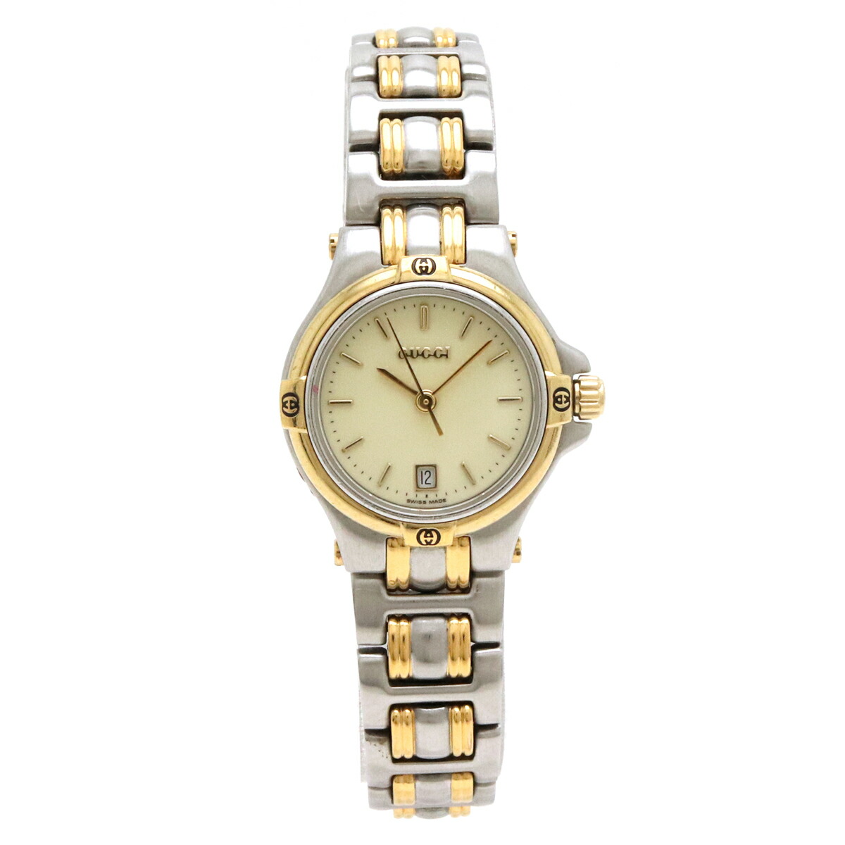見る Gucci グッチ デイト Ss Gp 行き先ドメッキ 象牙色アルファベットの文字円盤 二人組 レディース Qz クォーツ 実力クロック 9040l 中古 Pasadenasportsnow Com