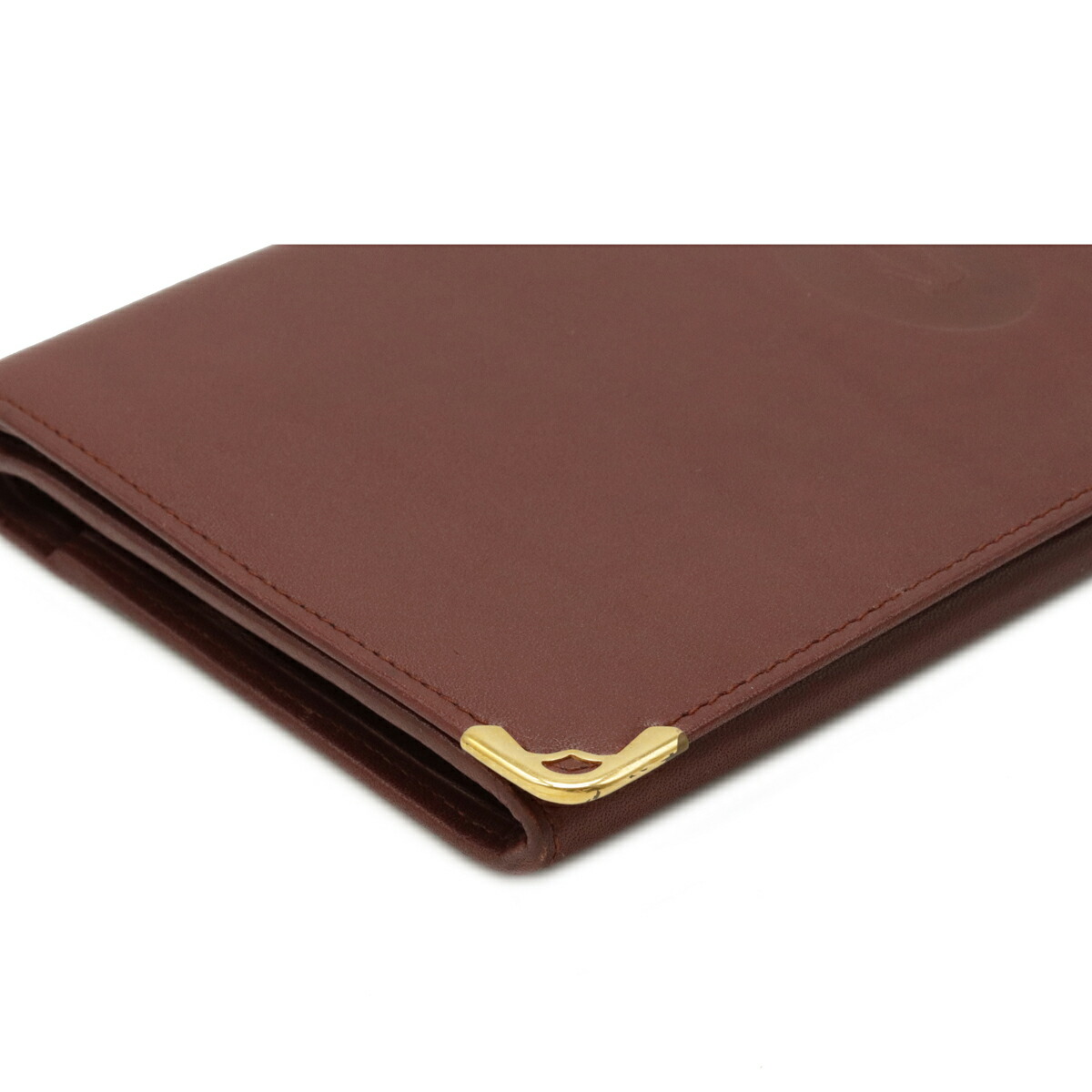 カルティエ ブルーミン 森田質店 マストライン ドゥ 財布 ケース Cartier がま口 マストライン ゴールド金具 中古 2つ折り長財布 ボルドー ガマ口 マスト レザー 二つ折り長財布 財布 2つ折り長財布 カルティエ