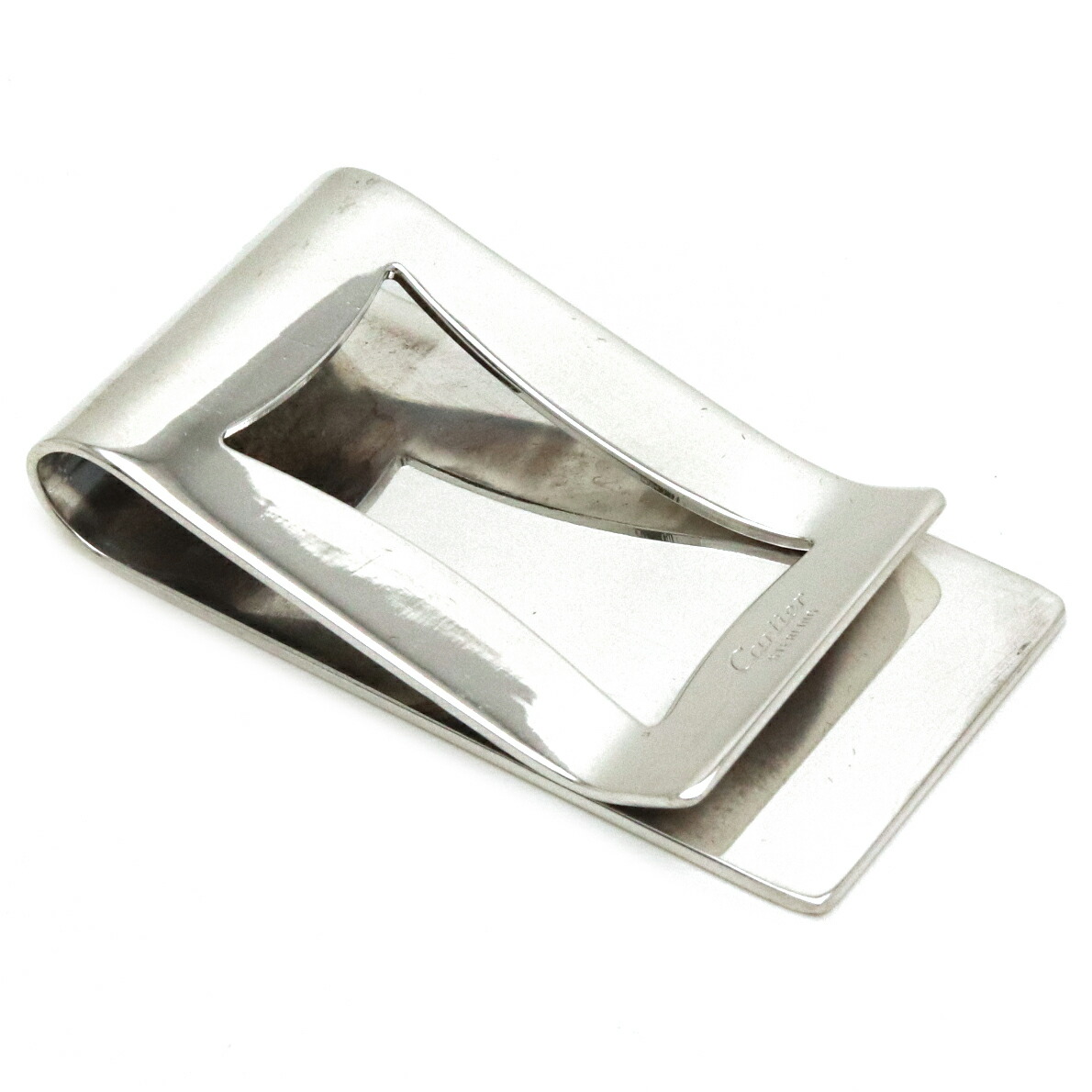 シルバー マネークリップ 新品仕上げ済 ｓランク品 T122 Sv925 財布 新品仕上げ済 Cartier 財布 Sv925 Cartier カルティエ マネークリップ 中古 ブルーミン 森田質店