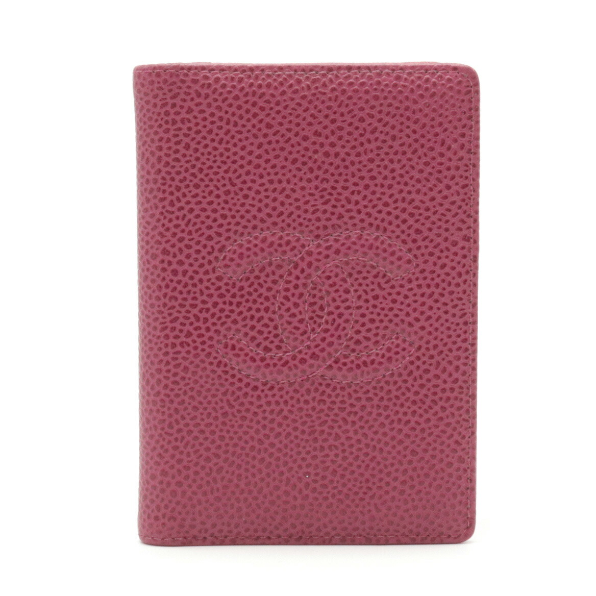 CHANEL シャネル キャビアスキン ココマーク カードケース 名刺入れ パスケース レザー フューシャ パープル系 A13503