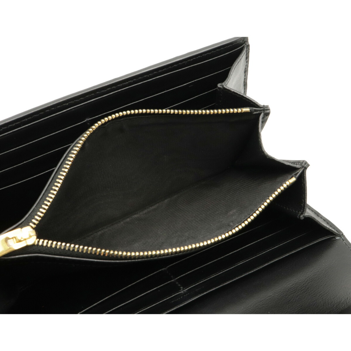 財布 ローラン Paris Ysl 2つ折り長財布 財布 Saint Saint レザー サン 中古 バッグ 小物 ブランド雑貨 クロコ型押し イブサンローラン ブラック 黒 Laurent パリ ゴールド金具 中古 ブルーミン 森田質店
