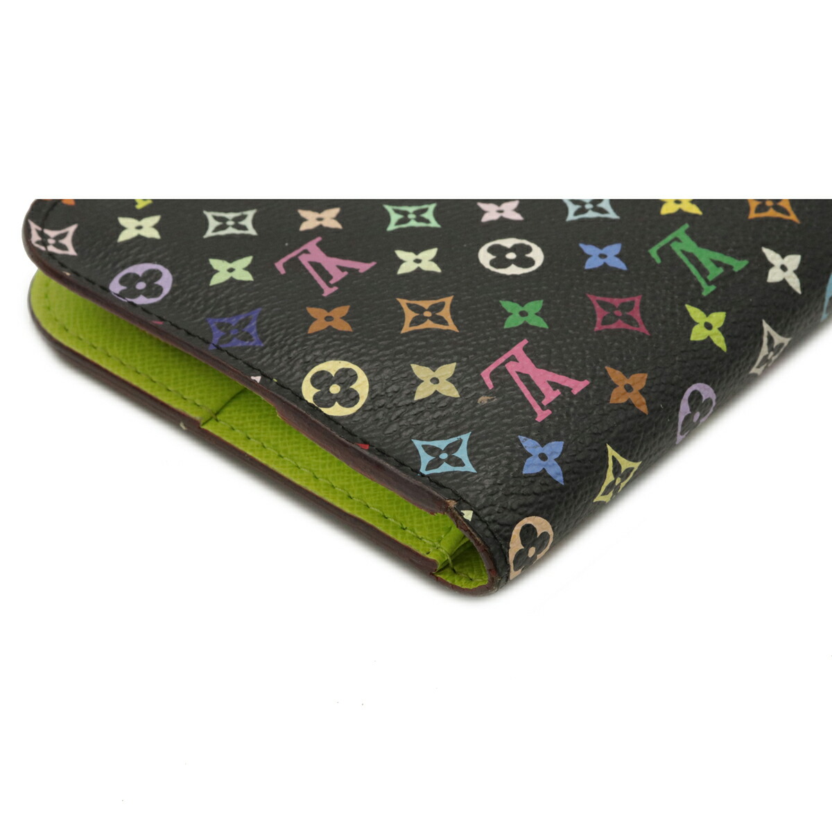 財布 Louis Vuitton ルイ ヴィトン モノグラムマルチカラー ポルトフォイユ アンソリット 2つ折長財布 二つ折り ノワール 黒 ピスタッシュ M 中古 Butlerchimneys Com