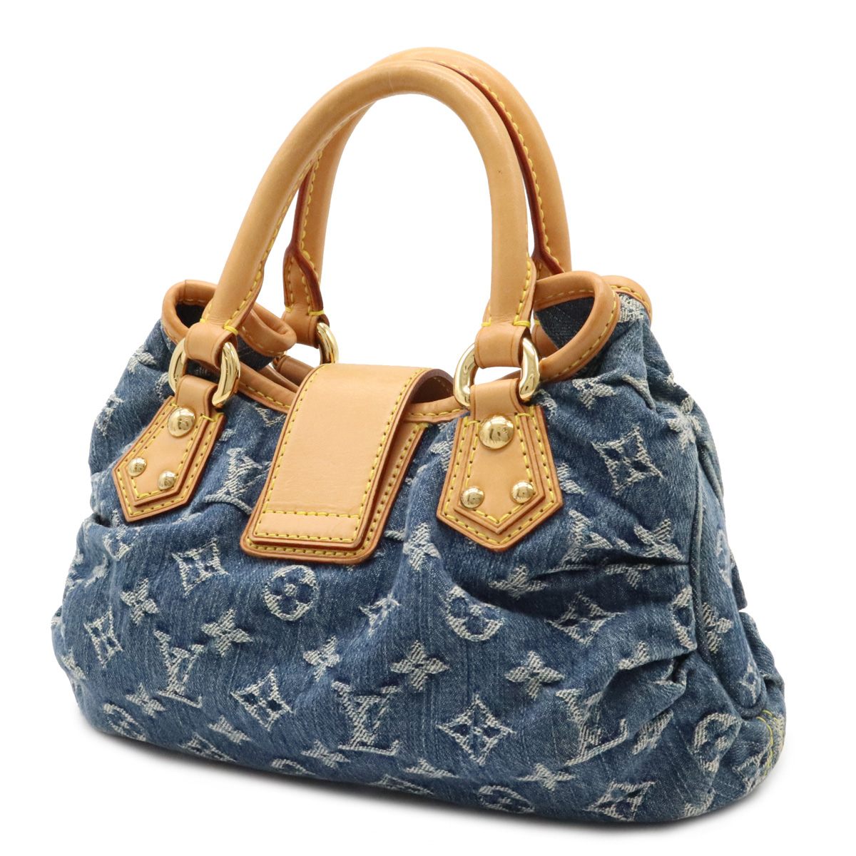 バッグ Louis Vuitton ルイ ヴィトン モノグラムデニム プリーティ ハンドバッグ ミニバッグ 青 ブルー M950 中古 Butlerchimneys Com