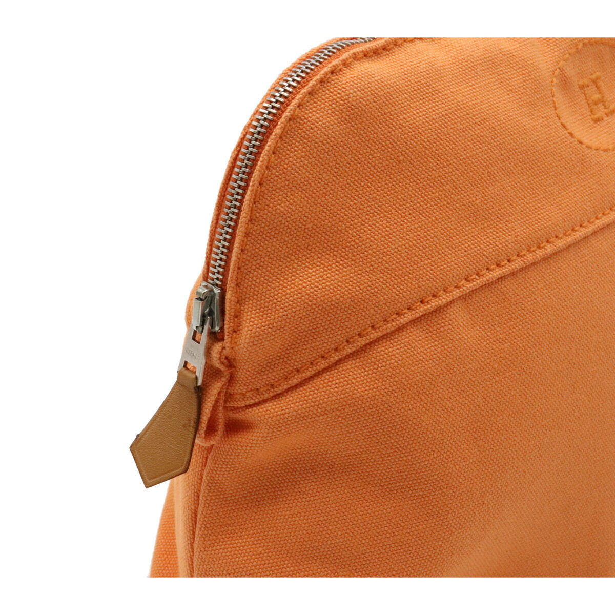 バッグ Hermes エルメス ボリード ポーチmm 化粧ポーチ コスメポーチ 小物入れ マルチポーチ コットンキャンバス レザー オレンジ m 中古 Rvcconst Com
